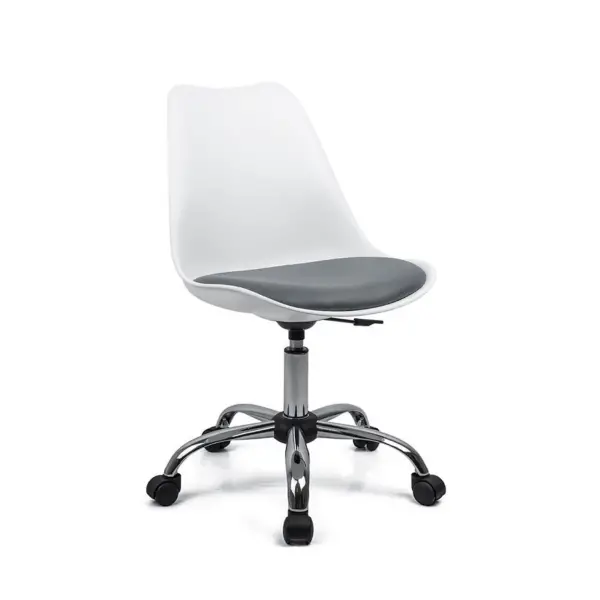 Krzesło obrotowe biały szary QZY-402C